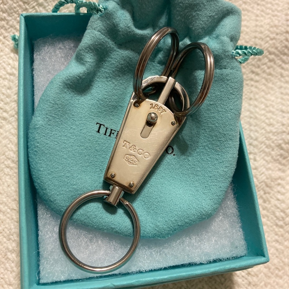 Tiffany &Co 3 Ring Valet Key Chain 925.